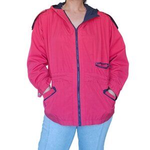 Vintage Mulberry Street Chore Windbreaker Raincoat Women's Size M Garden Girl